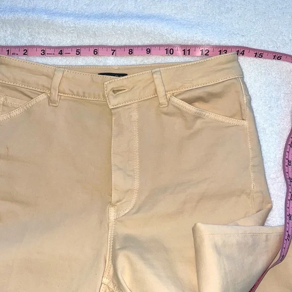 Massimo Dutti Cream Beige Tan Capri Cropped Pants Skinny Fit sz 4 Like New Cute - Picture 16 of 17